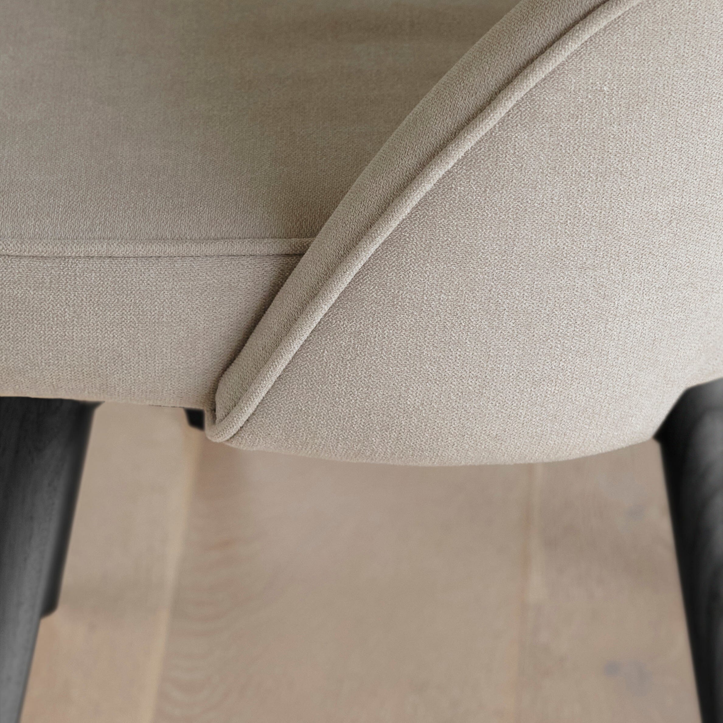 Marilyn Soft Beige Dining Chairs - Set of 2 - Black Oak Legs - Image 5